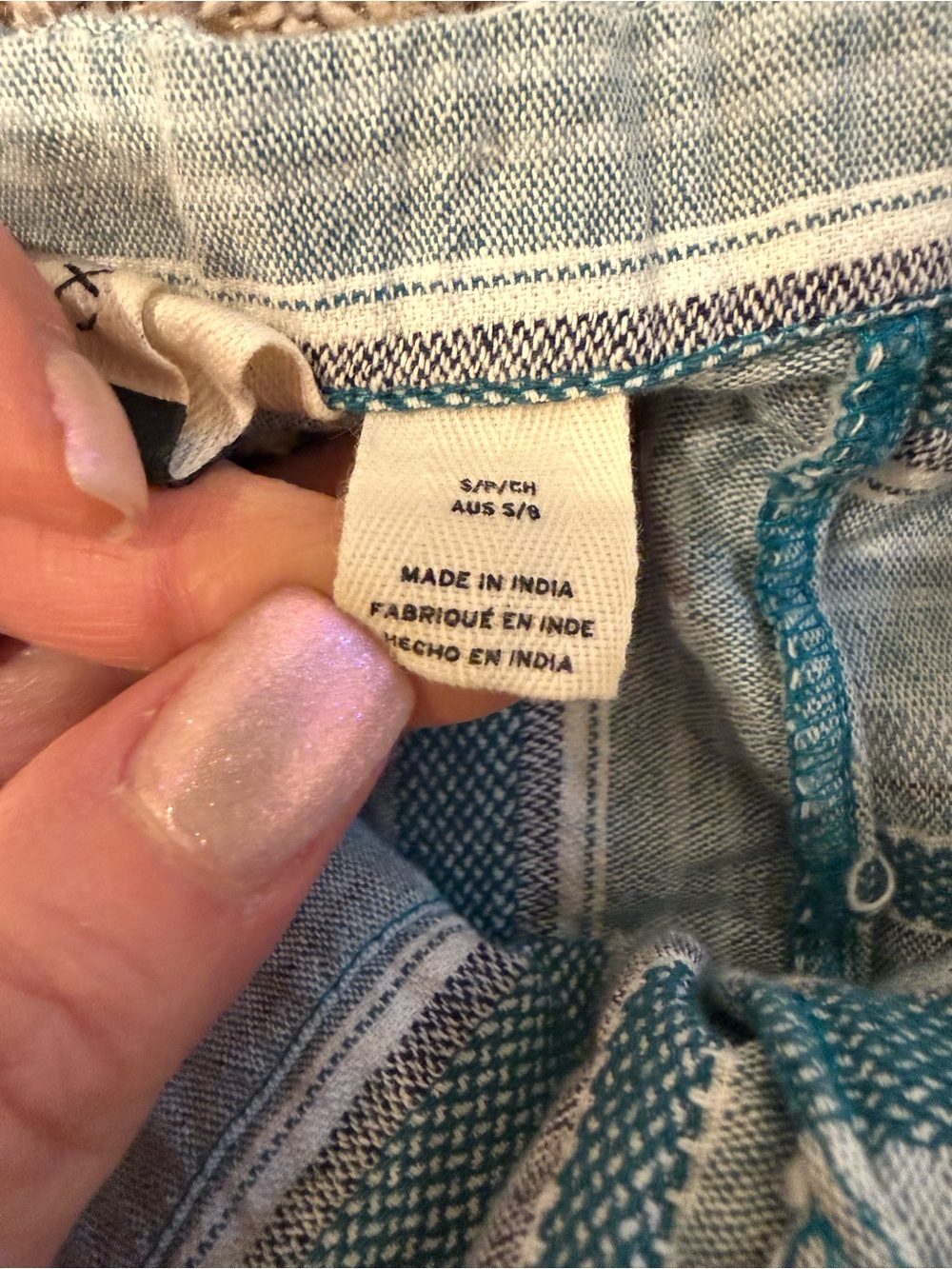 Roxy Striped Button Front Mini Dress Small Blue White Cotton Sleeveless Pockets - Picture 11 of 15